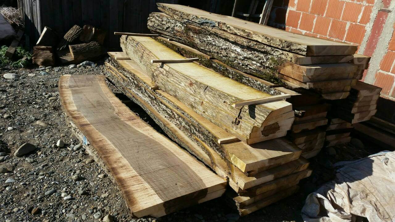 Unfinished walnut wood / unedged lumber - Mijatovic Ltd wood supplier